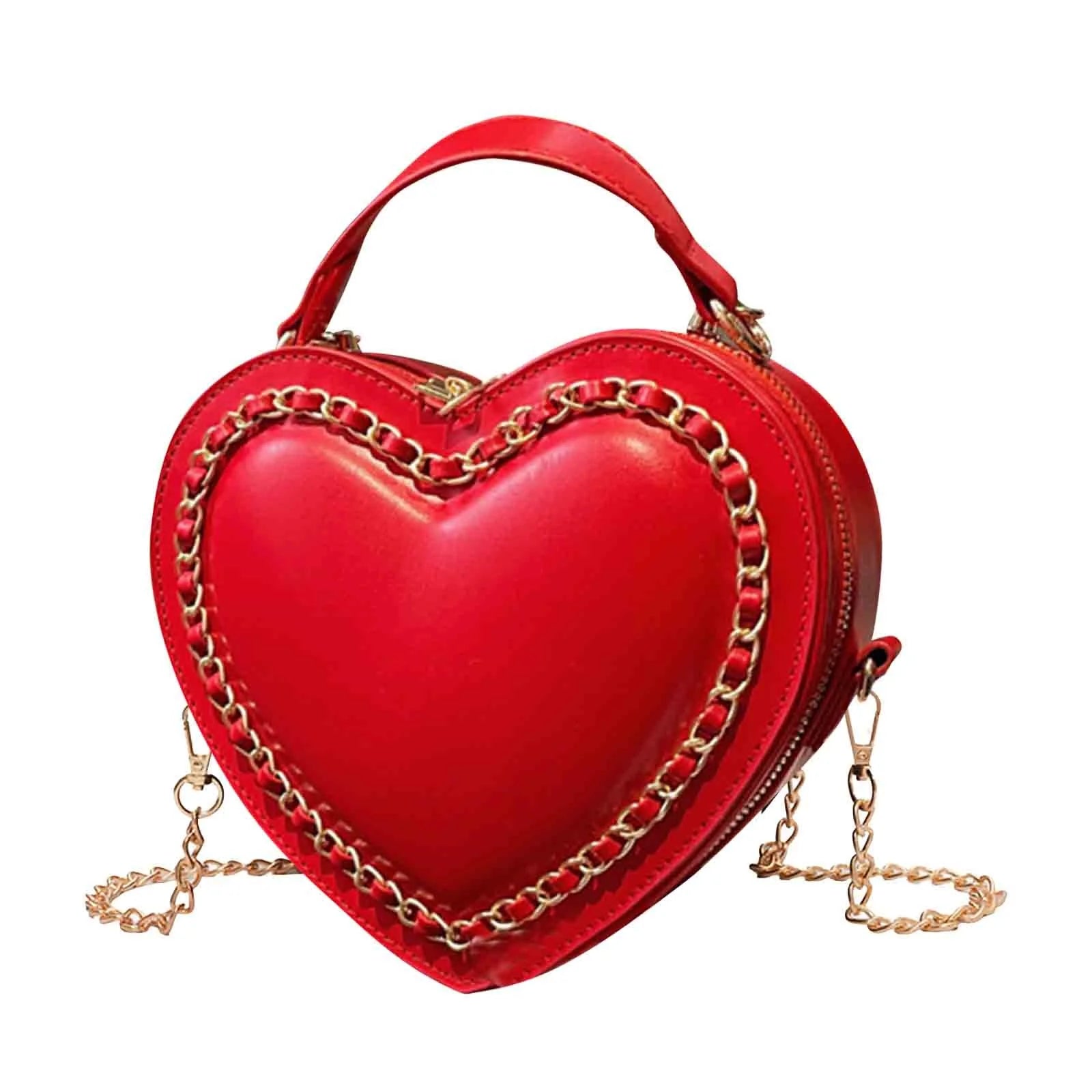Deals Cute Heart Bag, Women Crossbody Handbag Purse, Heart Shape Shoulder Handbag, Small Satchel Crossbody Evening Purse Bag, Valentine'S Day Gift for Her