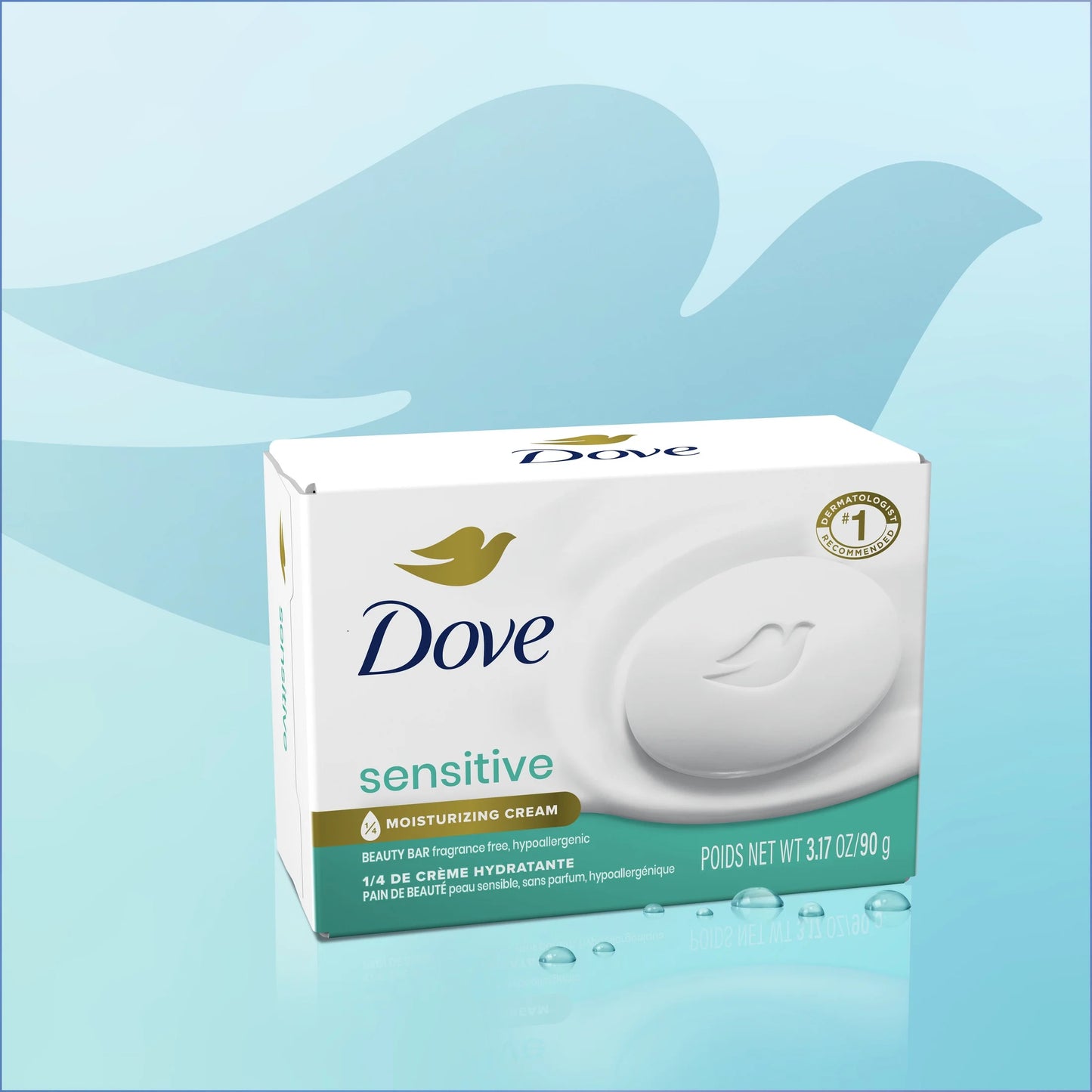 Beauty Bar Soap for Women Sensitive Skin Fragrance Free and Hypoallergenic, 2.6 Oz