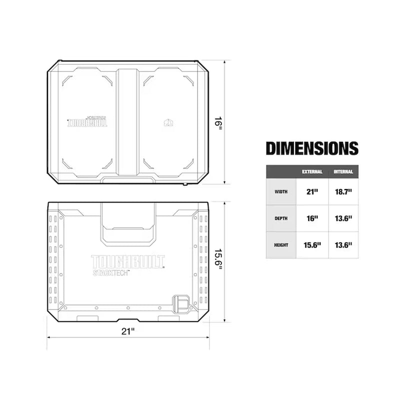 STACKTECH XL 21-In W X 15.6-In H X 16-In D Plastic/Metal Tool Box