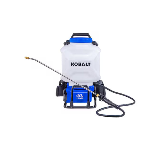 4-Gallon 40-Volt Battery Operated Rubber Hose Plastic Backpack Sprayer with Adjustable Spray