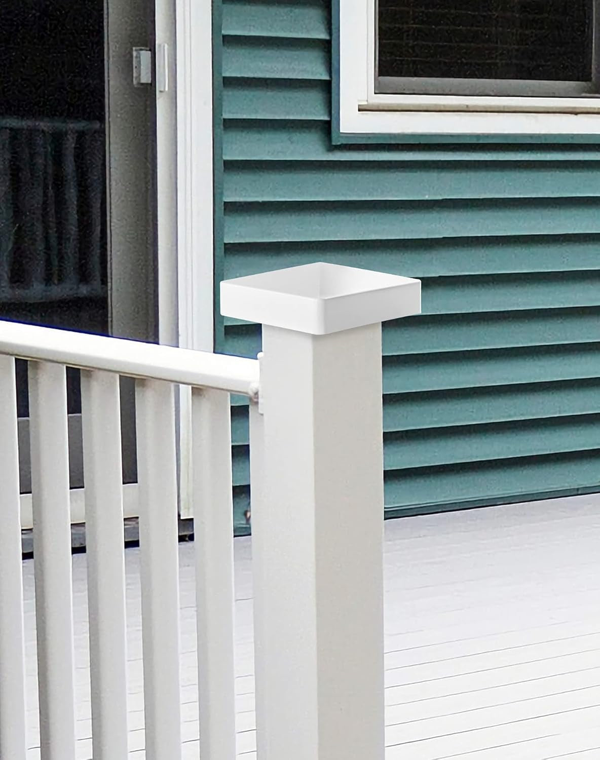5”X5” White Vinyl Fence Post Caps 8 Pack for Mailbox Deck Dock Lamp Post