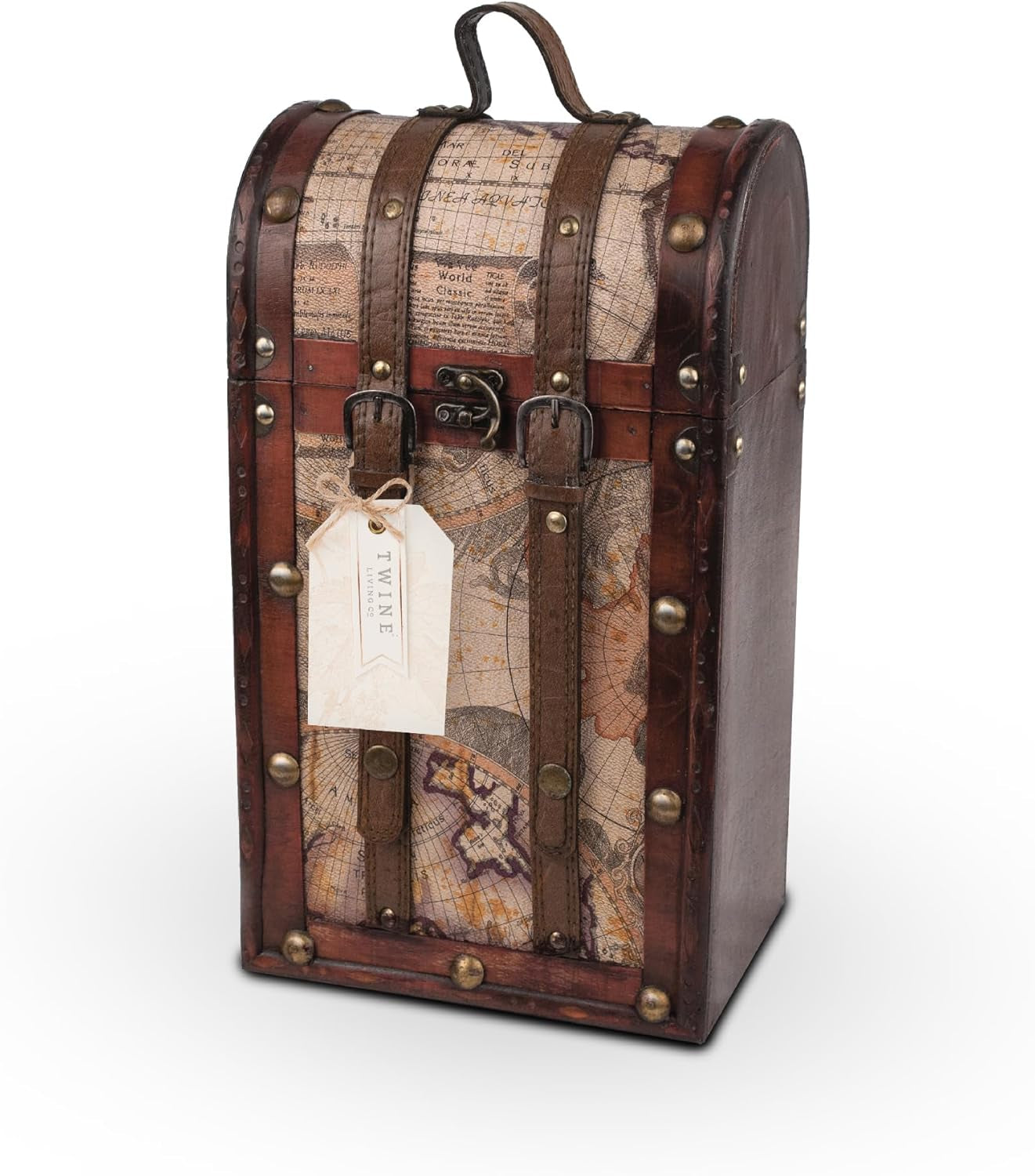 Chateau Old World Wooden Wine Box by , Maroon - 2 Bottle (0603)