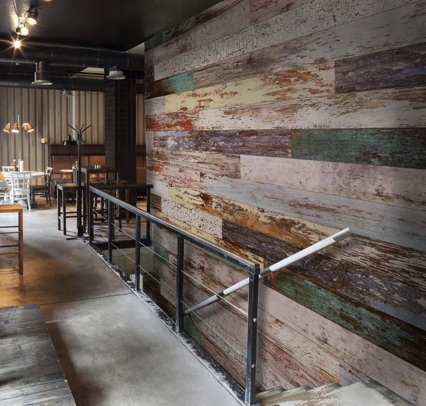 5.75" X 45" Peel and Stick Reclaimed Wood Wall Paneling