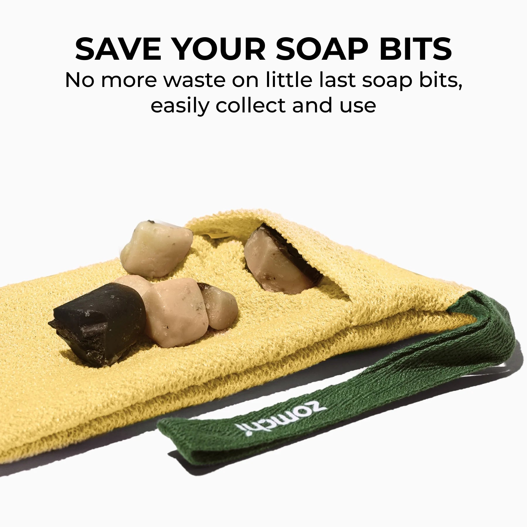 2-Pack Exfoliating Soap Saver Bags for Bar Soap, Dual-Textured Wash Pouches for Gentle & Deep Scrub (Yellow)