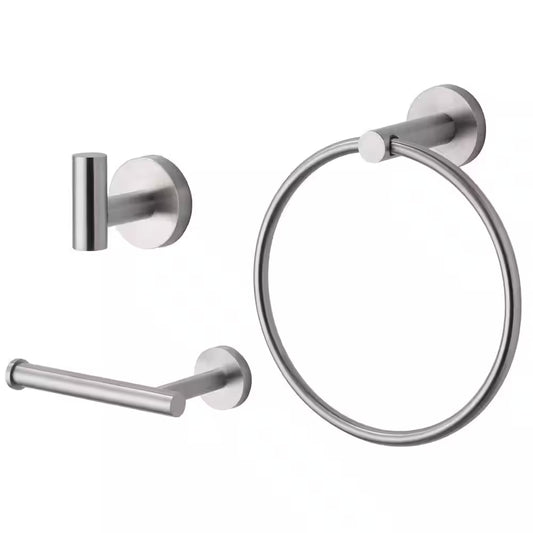 3-Piece Bath Hardware Set with Mounting Hardware in Brushed Nickel