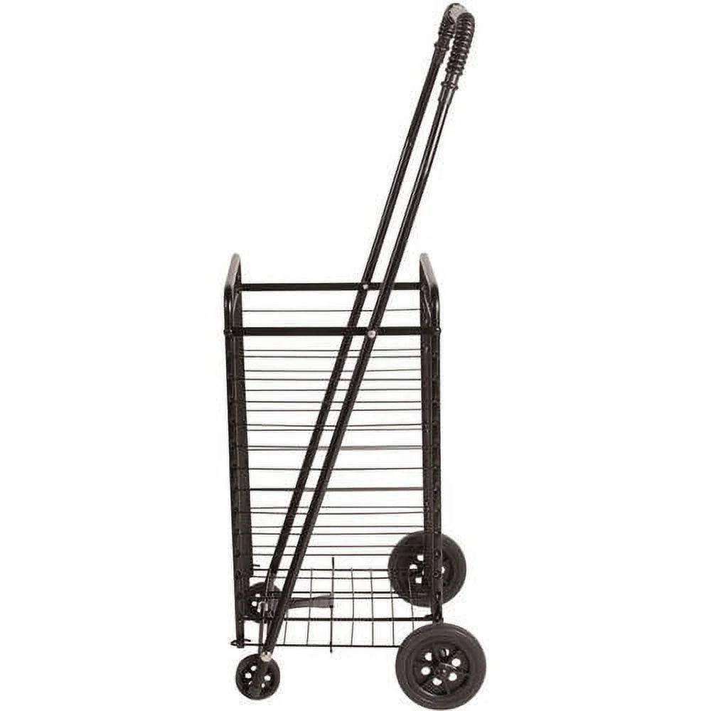 Durable Lightweight Folding Shopping Cart, Black