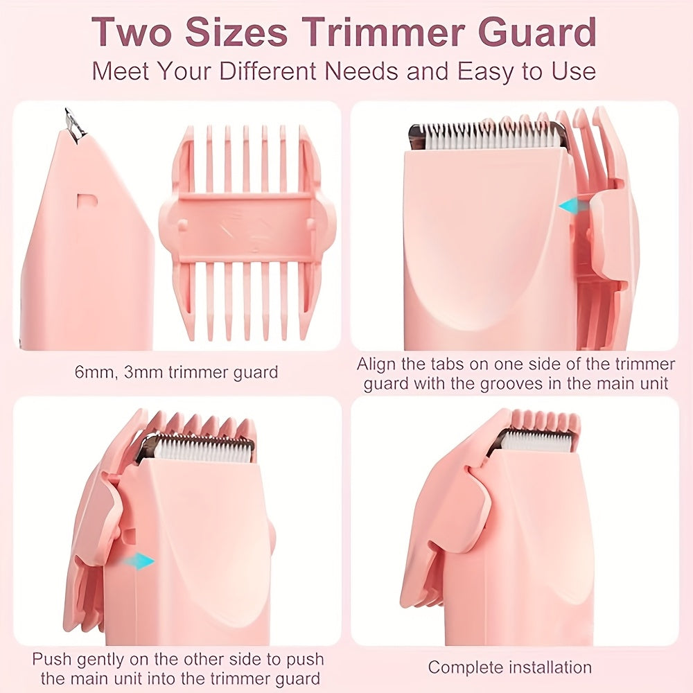 Dual-head Shaver, 2-In-1 Electric Razor For Women, Bikini Trimmer With Limit, Gentle & Clean Hair Trimmer, Women'S Shave Comb, For Face & Arms & Thighs & Body, Purple, Mother'S Day Gift