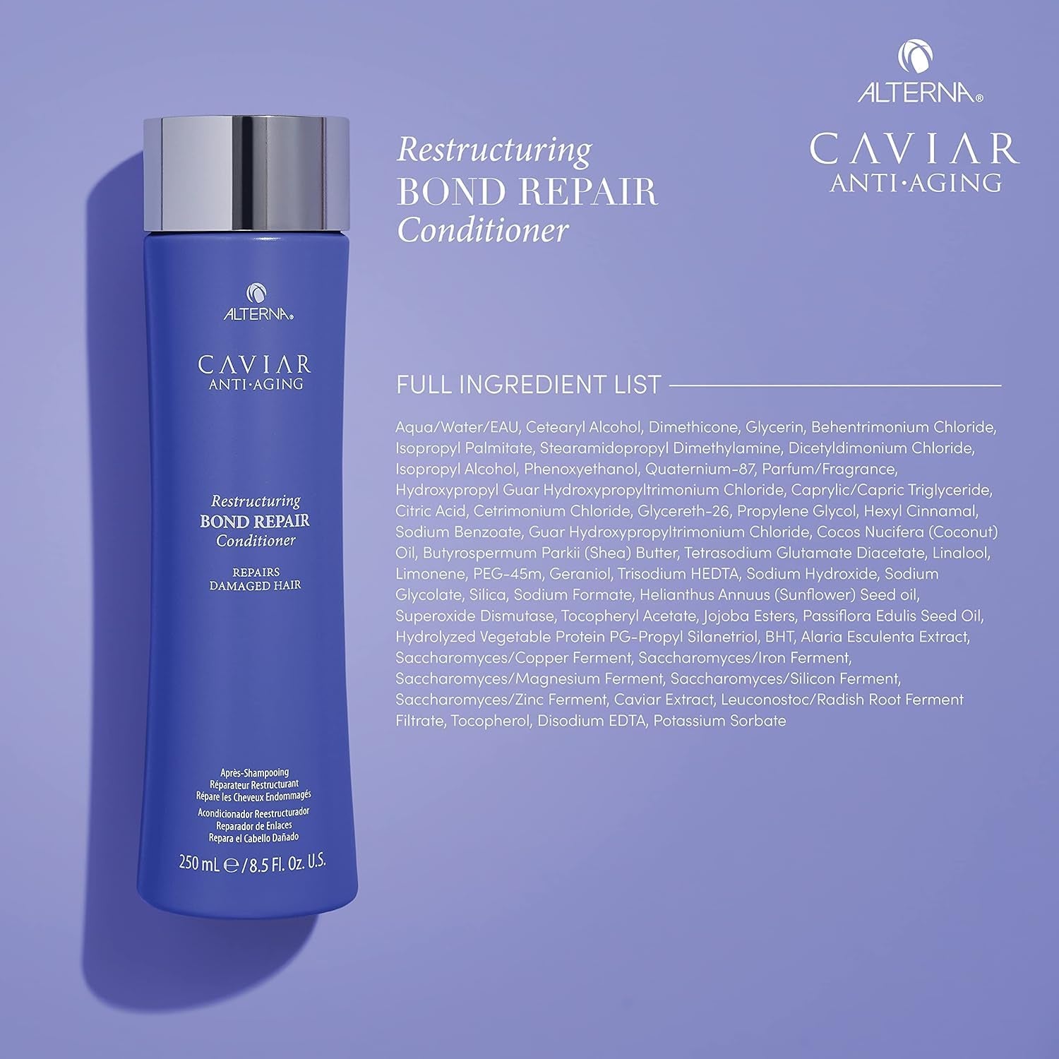 Caviar Anti-Aging Restructuring Bond Repair Shampoo/Conditoner Set, 8.5 Fl Oz (Pack of 2)