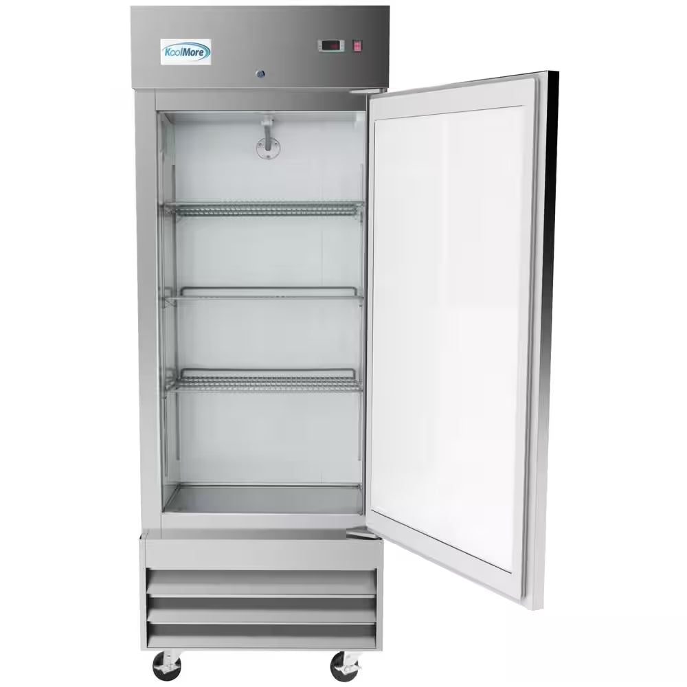 29 In. 19 Cu. Ft. Commercial Single Door Reach in Refrigerator in Stainless Steel