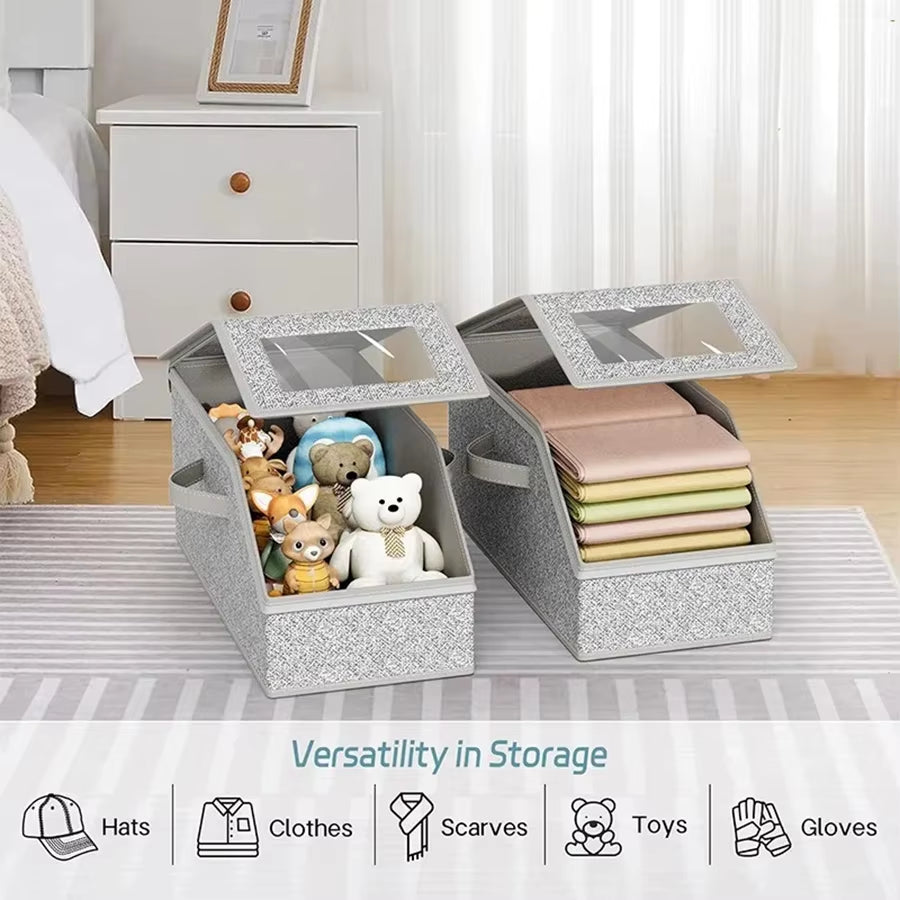 Foldable Zipper Baseball Cap Storage Box Non-Woven Dustproof Storage Box Hat Storage Box Wardrobe Storage Boxes Storage