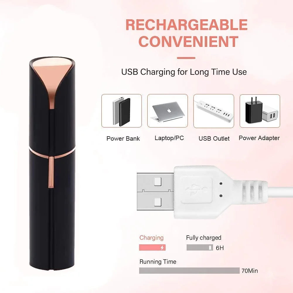 Facial Hair Removal for Women, Mini Hair Remover, Electric Razor Shaver Portable Painless Bikini Epilator for Lips, Chin, Armpit, Peach Fuzz, Arms, Legs,And USB Rechargeable