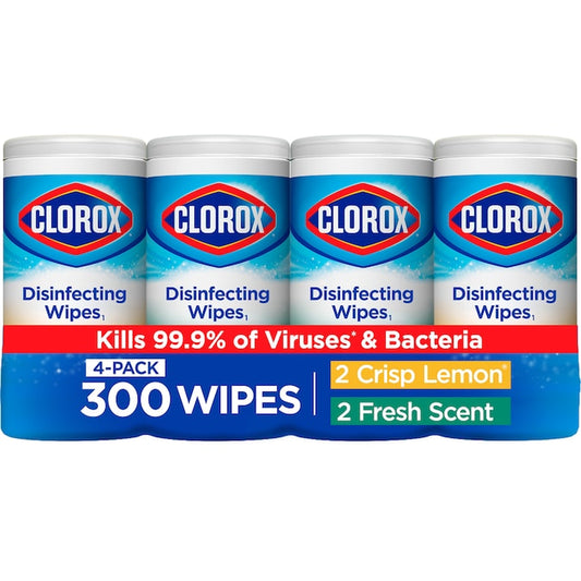 300 -Count Crisp Lemon/ Fresh Disinfectant Wipes All-Purpose Cleaner 4 -Pack