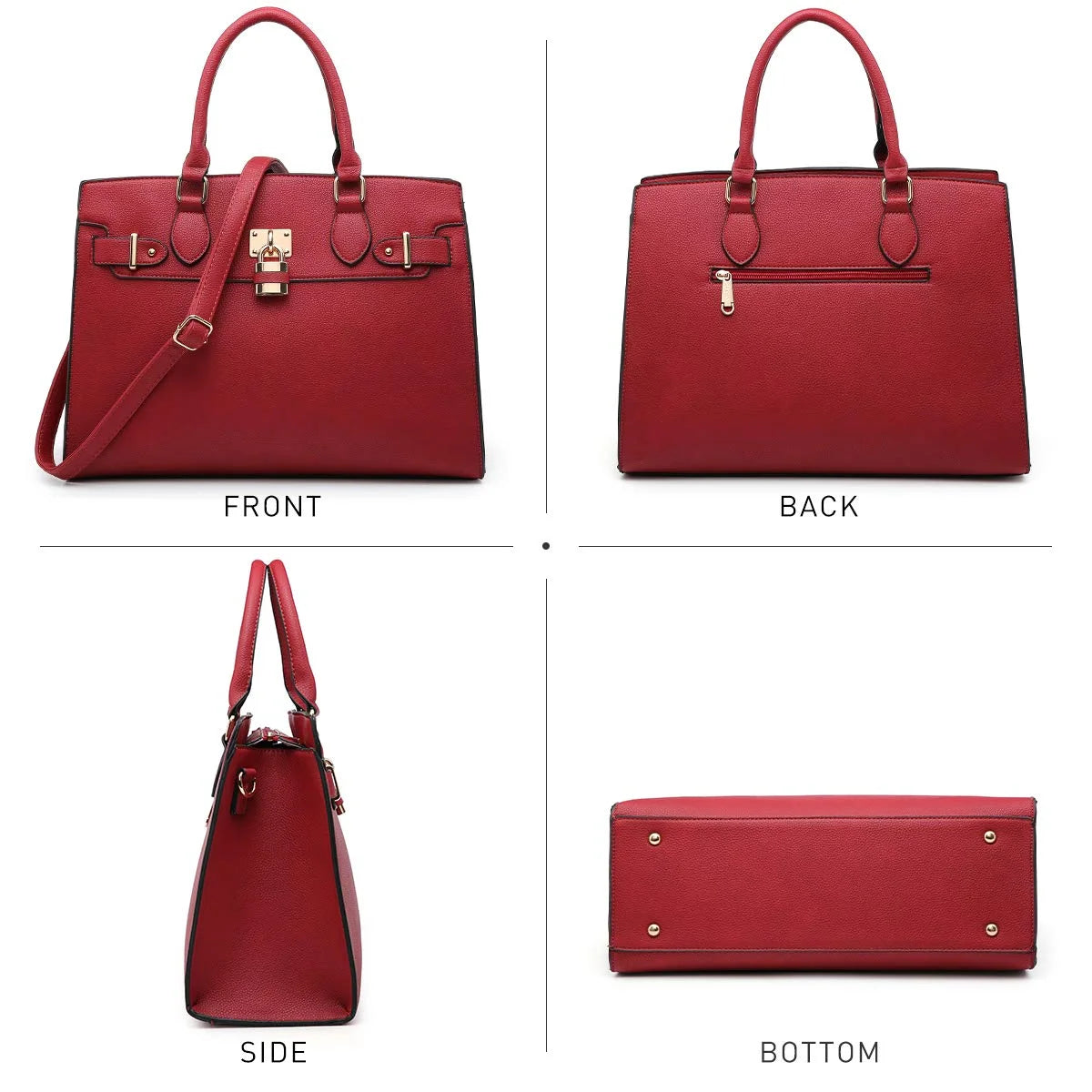 Women Handbags and Purses Ladies Shoulder Bag Top Handle Satchel Tote Work Bag with Matching Clutch
