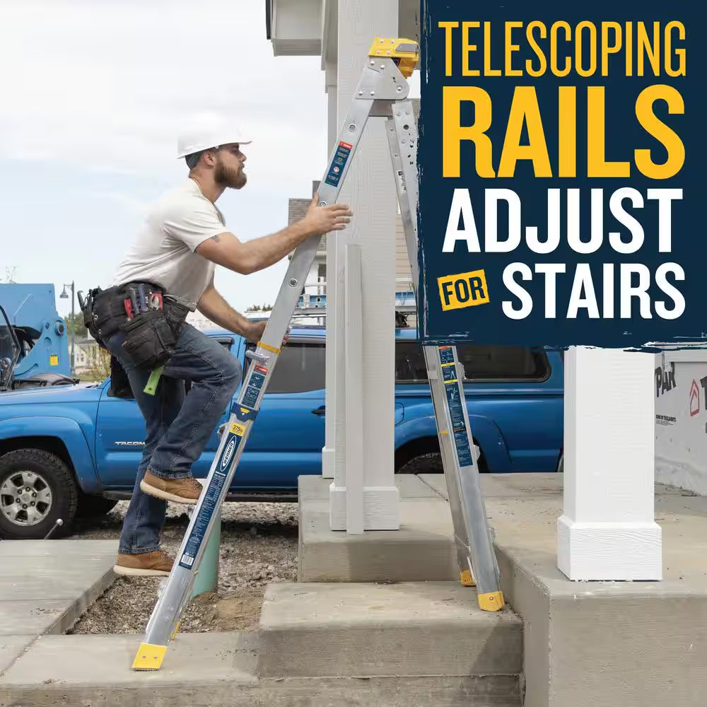 16 Ft. Reach Aluminum Adjustable Multi Position Ladder with 375 Lb. Load Capacity Type IAA Duty Rating