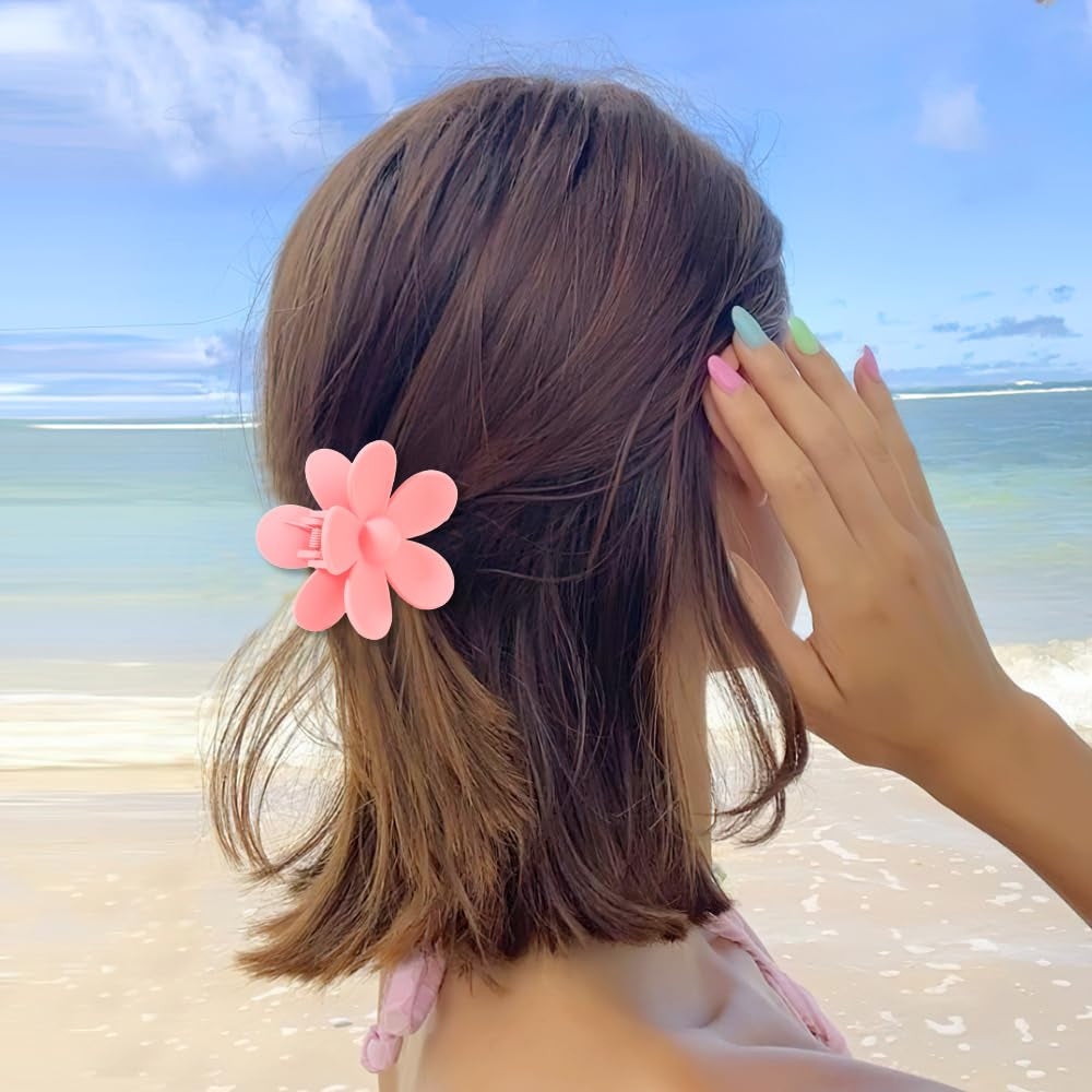 Flower Hair Clips - 6Pcs Large Claw Clips for Women with Thin or Thick Hair - Cute Accessories and Gifts for Girls