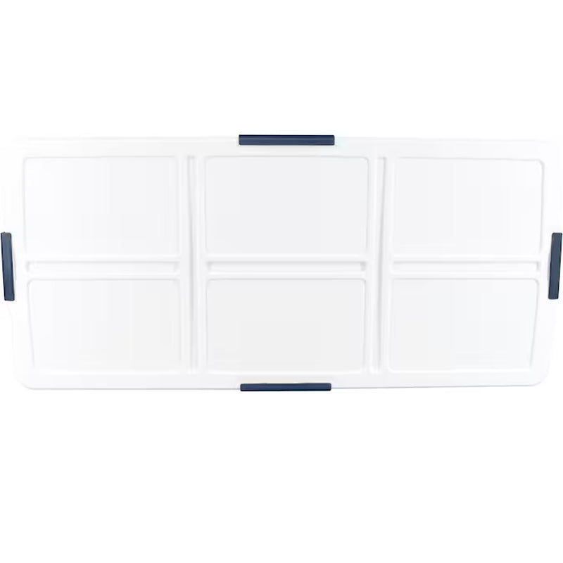 X-Large 25 -Gallons ( 100 -Quarts ) Clear/White Stackable Tote with Latching Lid