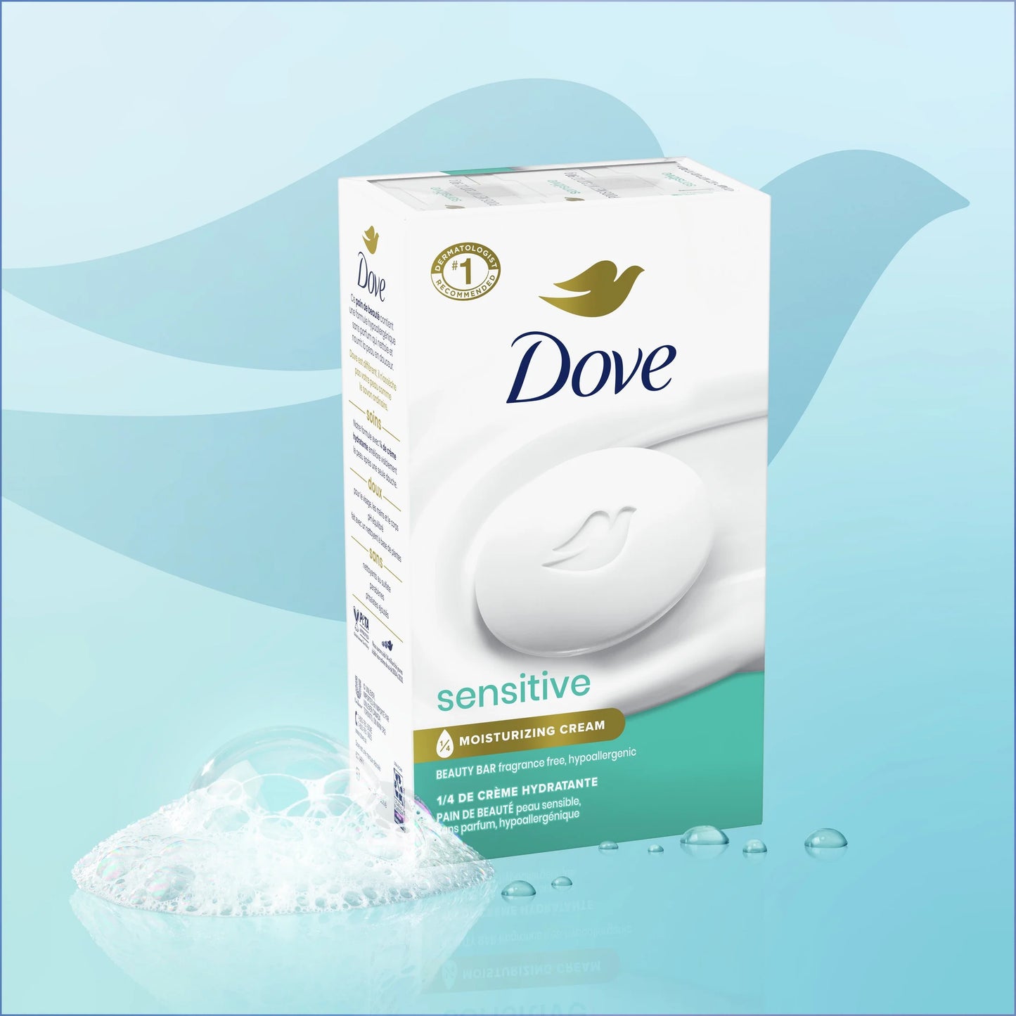 Beauty Bar Soap for Women Sensitive Skin Fragrance Free and Hypoallergenic, 2.6 Oz
