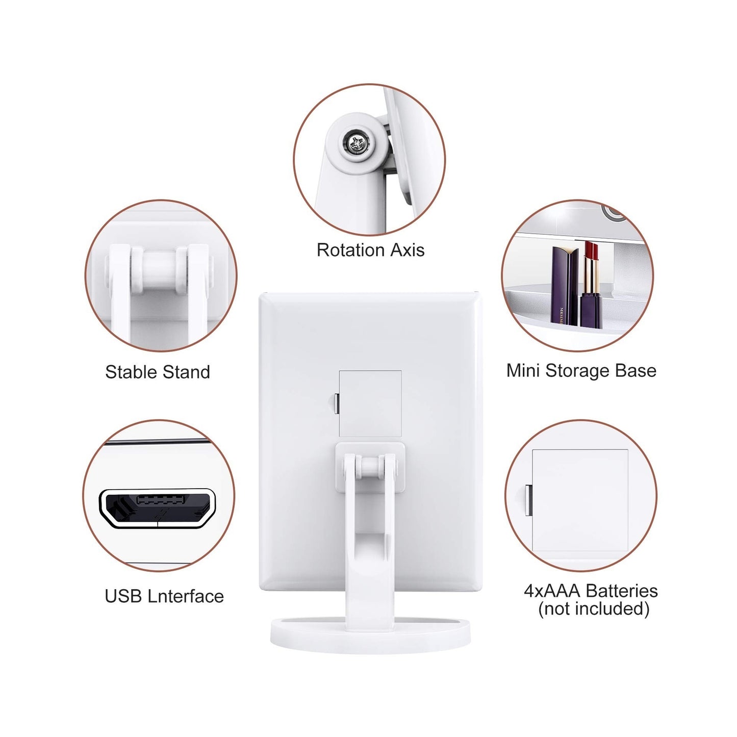Makeup Mirror Vanity Mirror with Lights, 2X 3X 10X Magnification, Lighted Mak...