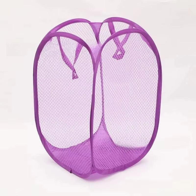 Folding Household Laundry Storage Basket Mesh Dirty Clothes Storage Baskettoy Storage Bag Household Storage Bucket