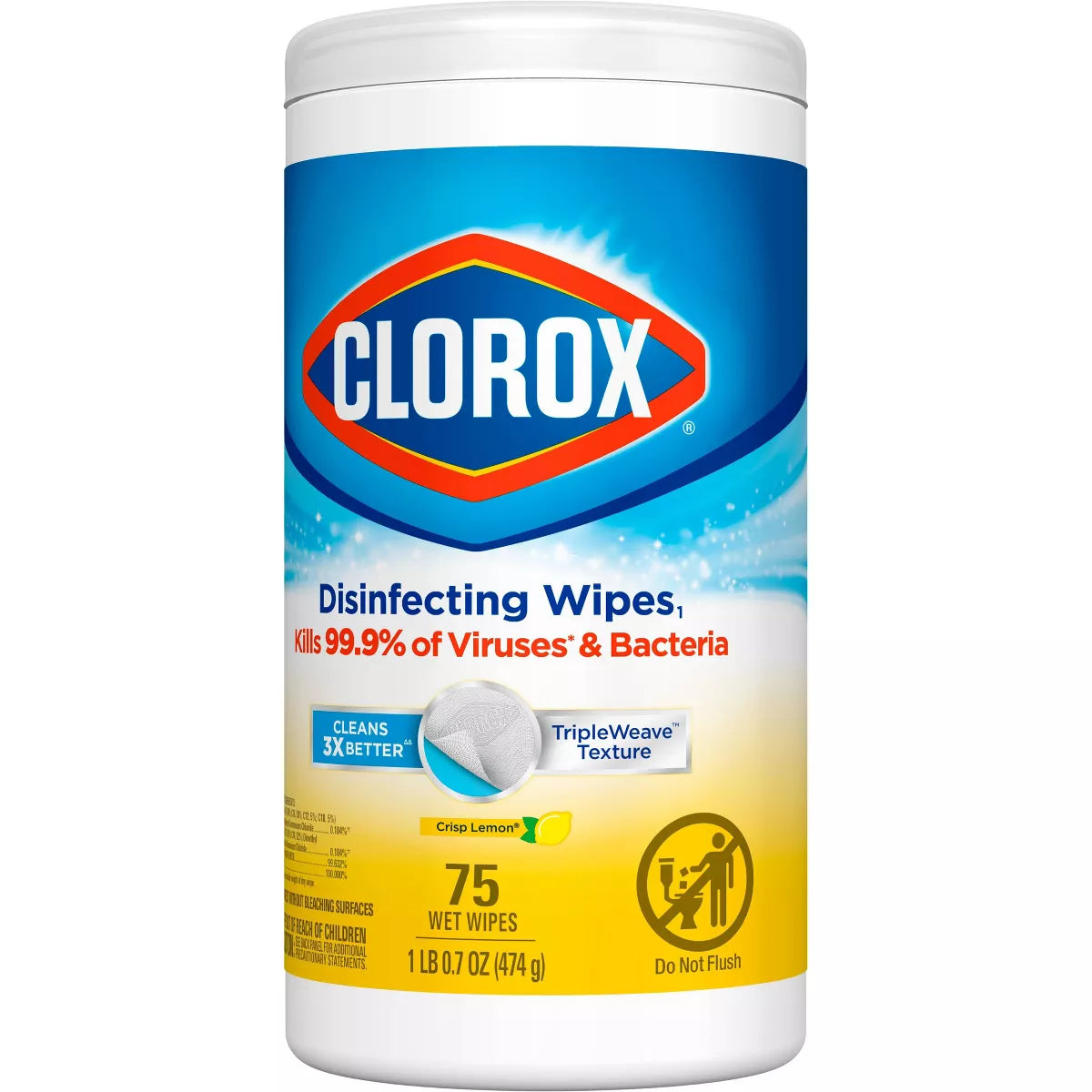 Clorox Crisp Lemon Disinfecting Wipes Bleach Free Cleaning Wipes