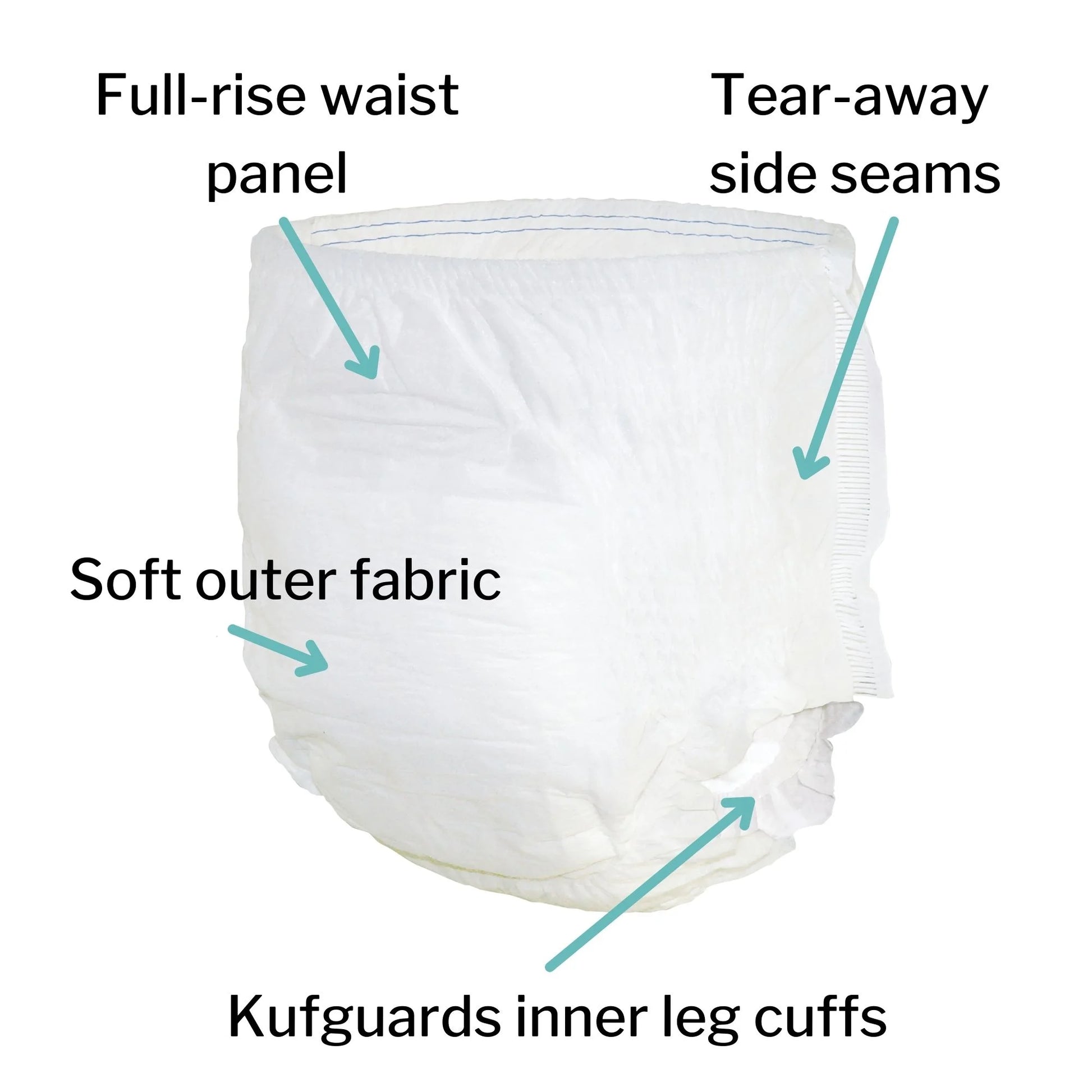 Essential Disposable Youth Absorbent Underwear Pull on with Tear Away Seams Medium, 2602, 12 Ct