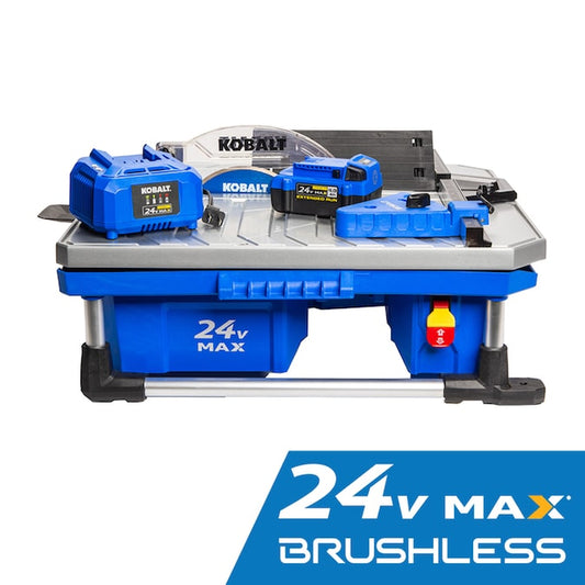 24V 7-In -Blade Cordless Wet Tabletop Sliding Table Tile Saw ( Battery Included )