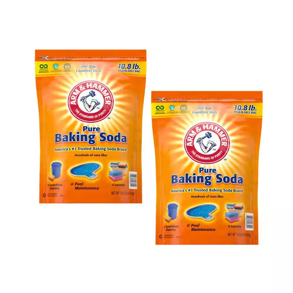 10.8 Lbs. Pure Baking Soda Resealable Bag, (2-Pack)