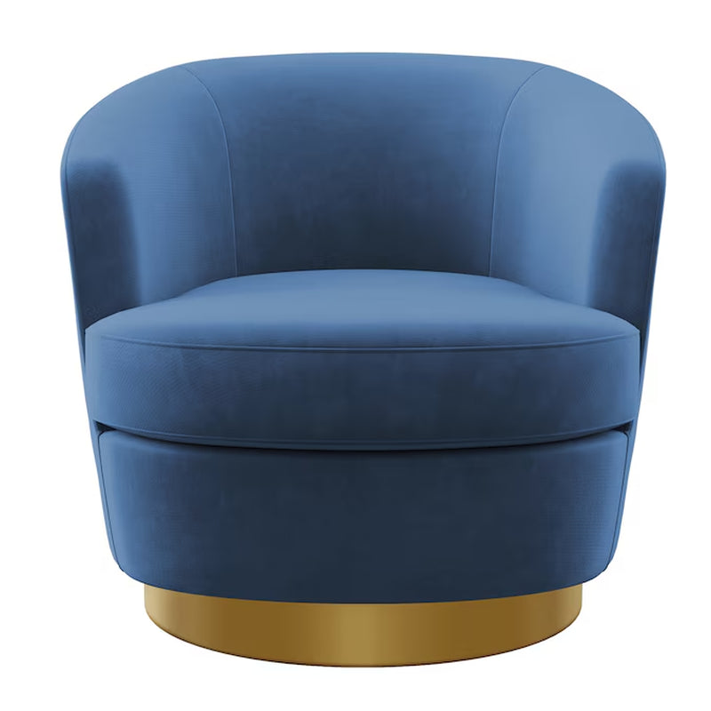 Casual Pink Velvet Swivel Accent Chair