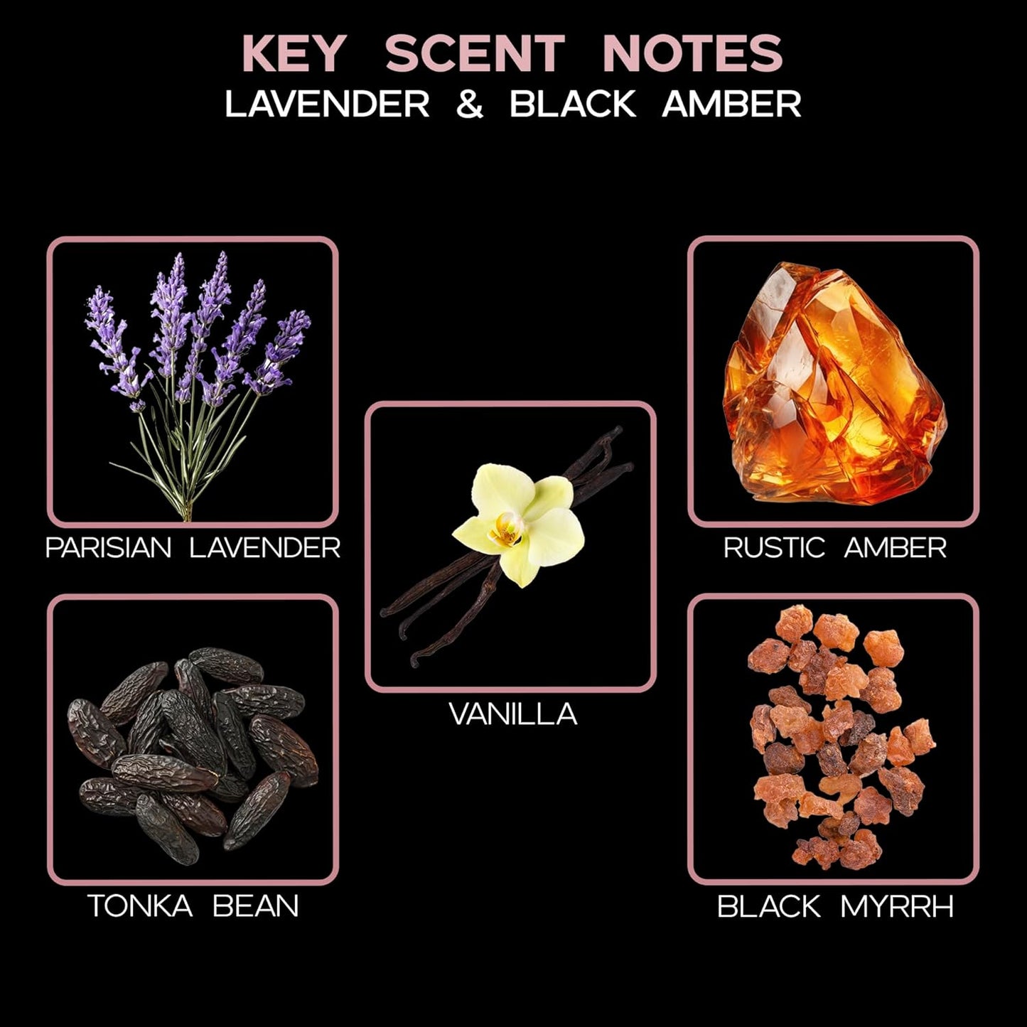 Lavender & Black Amber Diffuser Oil - Luxury Essential Oils for Diffuser Refill & Air Freshener Room Spray - Long-Lasting & Natural Home Fragrance, Scented Oil for Diffusers, USA Made, 4Oz