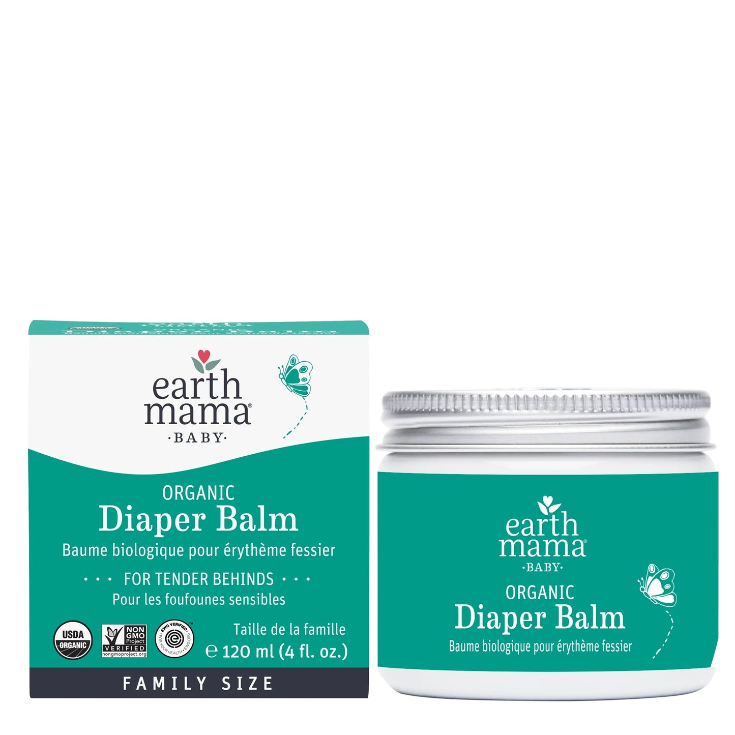 Organic Diaper Balm, Diaper Cream for Newborns, Infants, & Toddlers, 4 Fl Oz.
