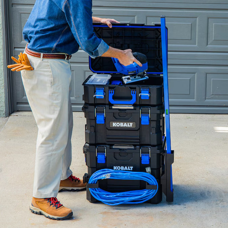 CASESTACK 21.25-In W X 7-In H X 14-In D Black Plastic Tool Box