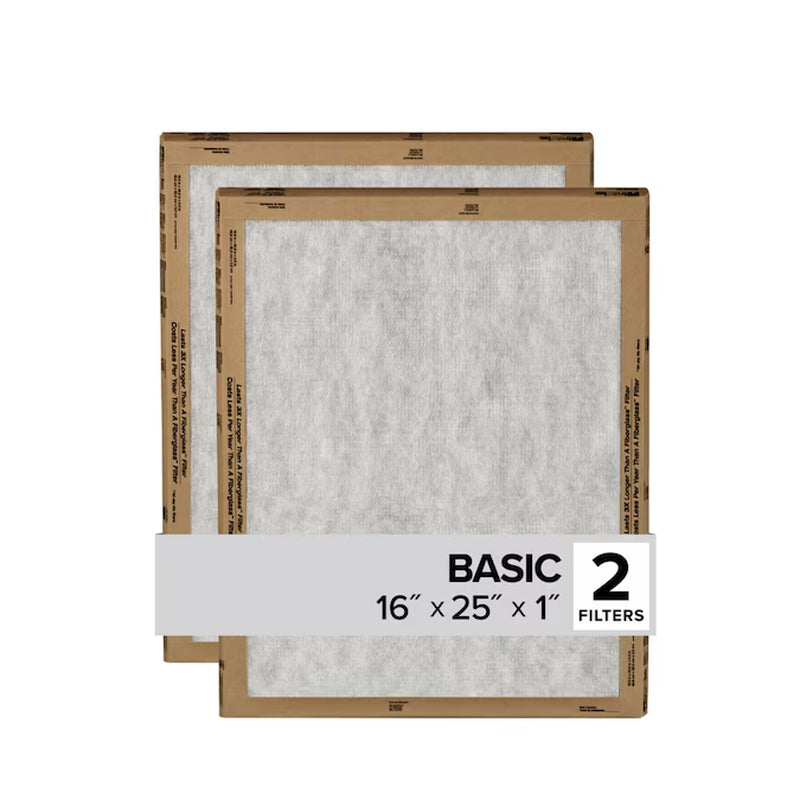 16 X 25 X 1 MERV 1 Basic Flat Air Filter 2 -Pack