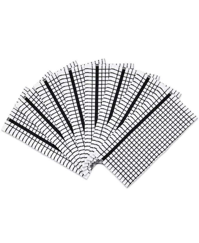 Classic Checkered Dishcloths (Pack of 8), 100% Cotton. Color Options, 13X13 In.