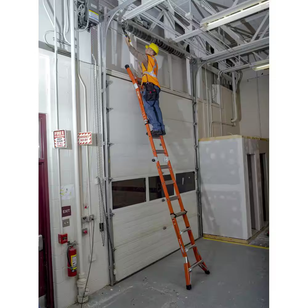 18 Ft. Reach Height Multi-Purpose Fiberglass PRO Ladder with 300 Lbs. Load Capacity Type IA