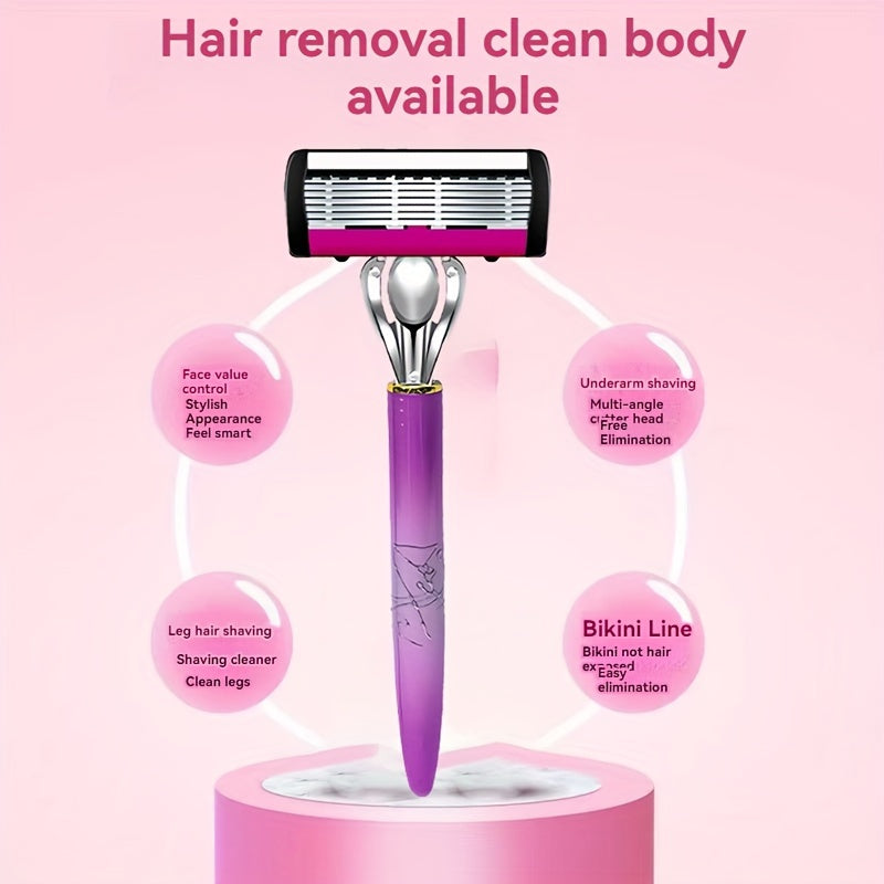 Women's 6-Layer Stainless Steel Blade Razor For Smooth, Close Shave (Compare to Venus)