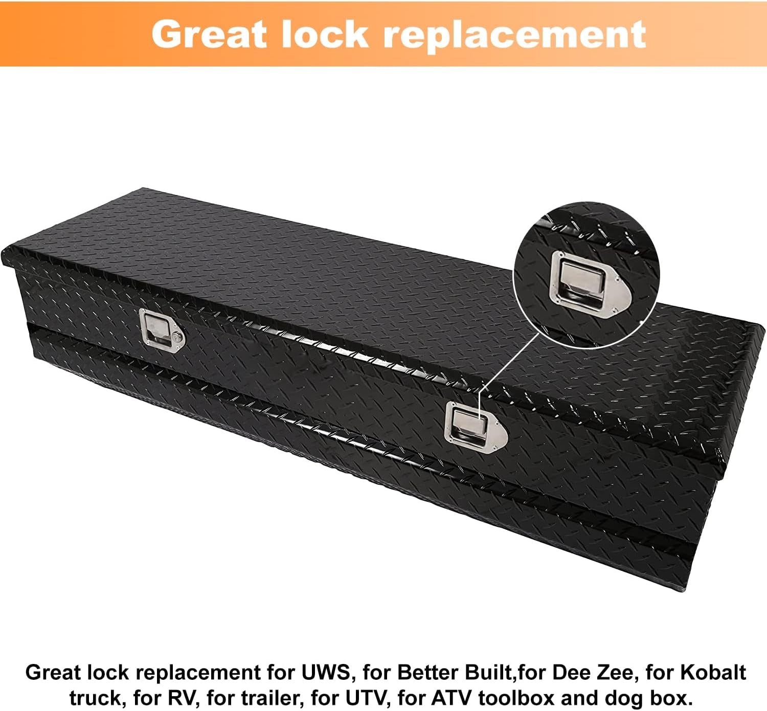 Truck Tool Box Latch Replacement Kit- 304 Stainless Truck Toolbox Lock 4-3/8”X 3