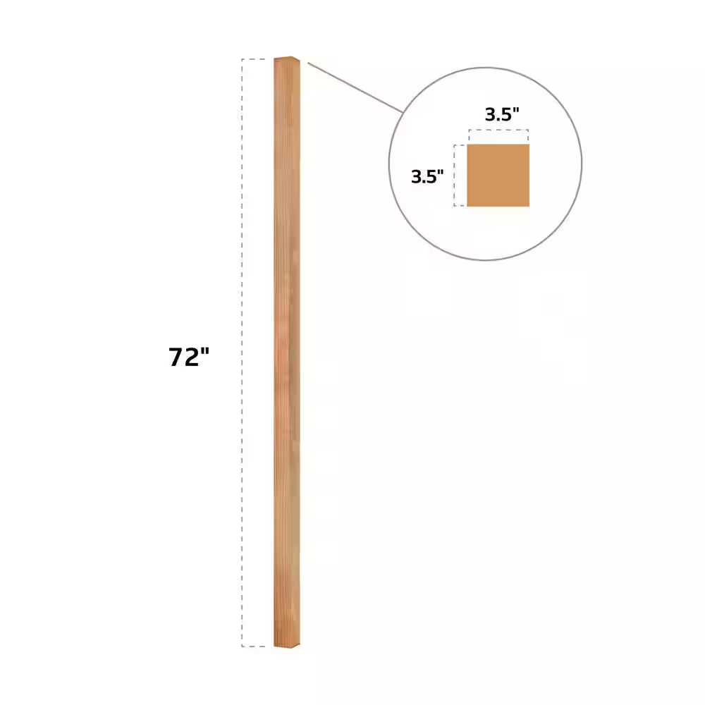 4 In. X 4 In. X 6 Ft. Western Red Cedar Fence Post (2-Pack)