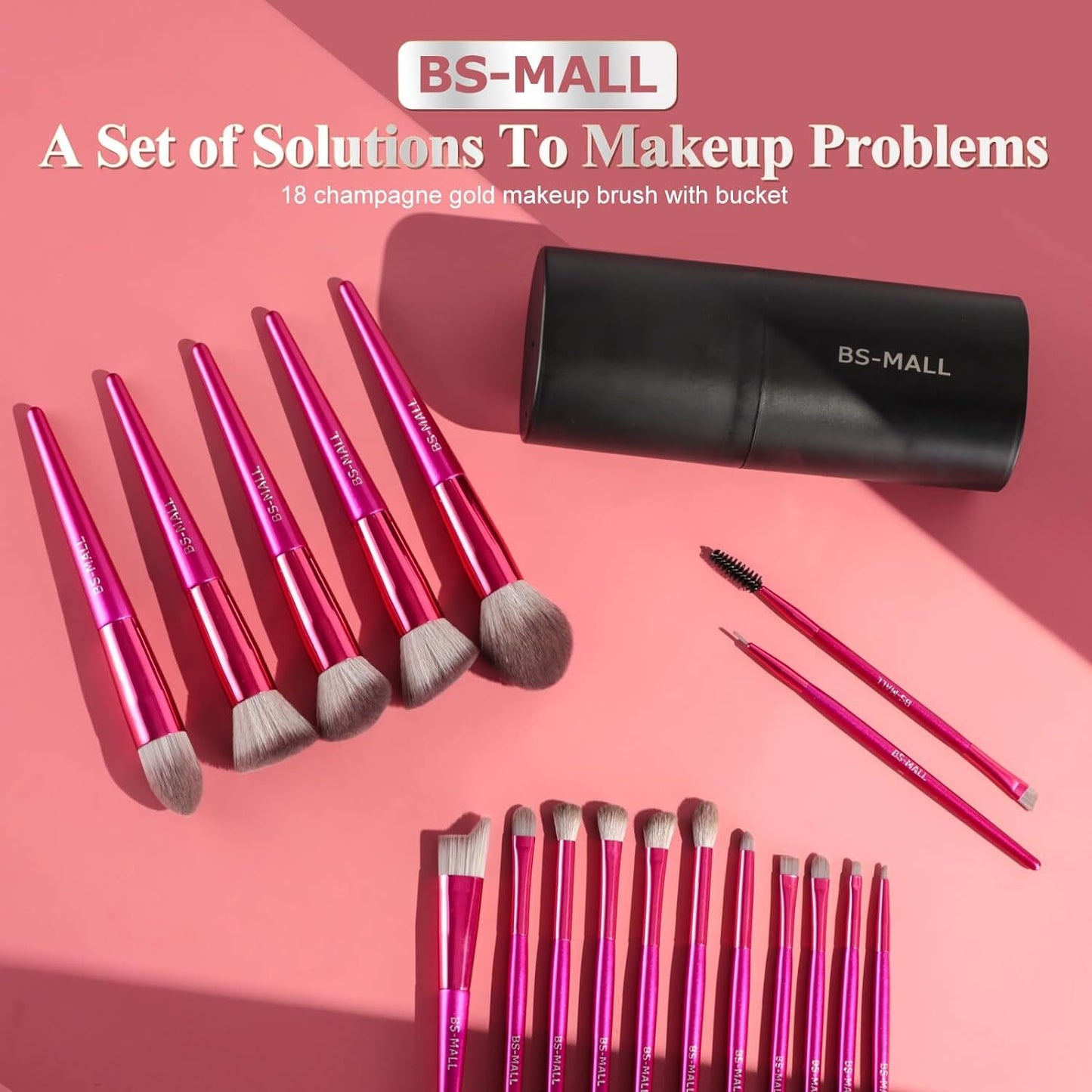 BS-MALL Makeup Brush Set 18 Pcs Premium Synthetic Foundation Powder Concealers