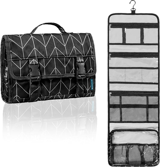 Travel Hanging Toiletry Bag for Women Men, Large Capacity Makeup Bag Kit, Waterproof Cosmetic Storage Organizer Case for Bathroom Shower