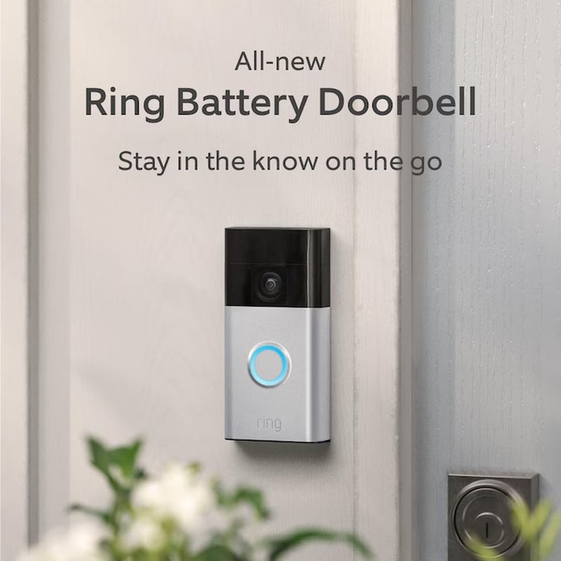 Battery Doorbell with Head-To-Toe HD Video, Live View with Two-Way Talk, and Motion Detection & Alerts, Satin Nickel
