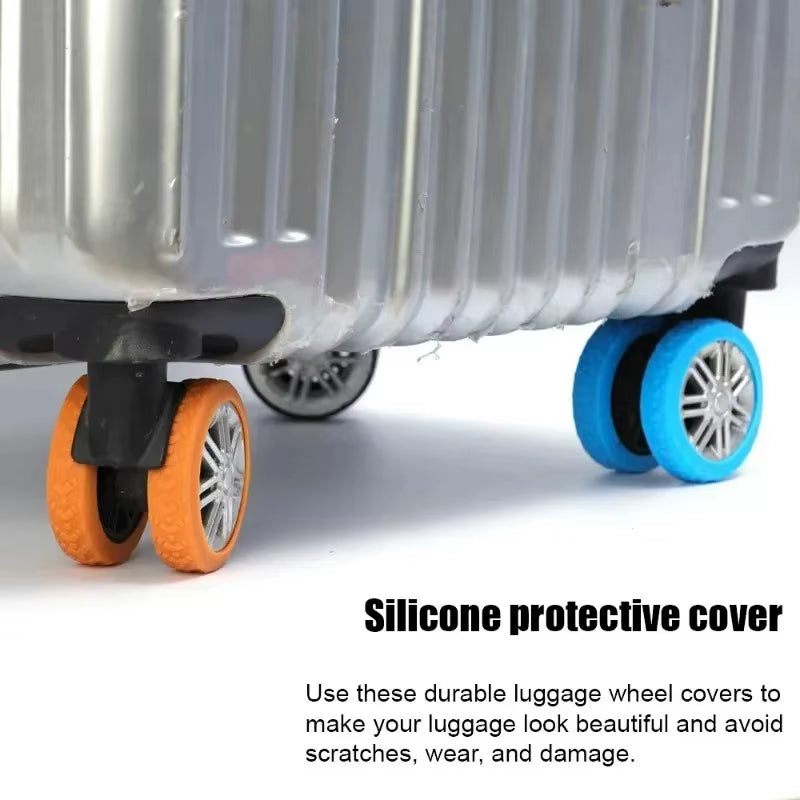 1/24Pcs Thicken Texture Silicone Wheels Protector for Luggage Reduce Noise Travel Luggage Wheels Cover Luggage Accessories