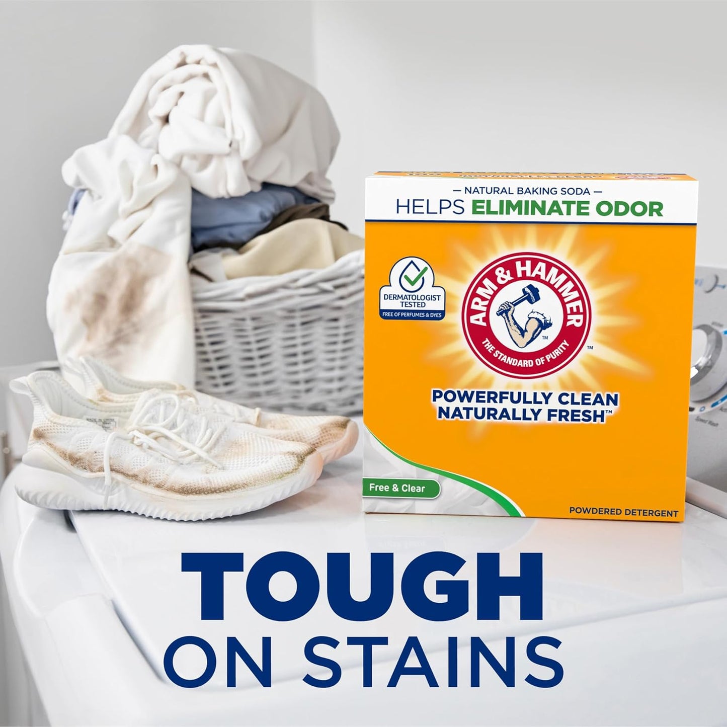 Arm & Hammer Laundry Detergent, Free of Perfume & Dyes, Powder, 100 Loads