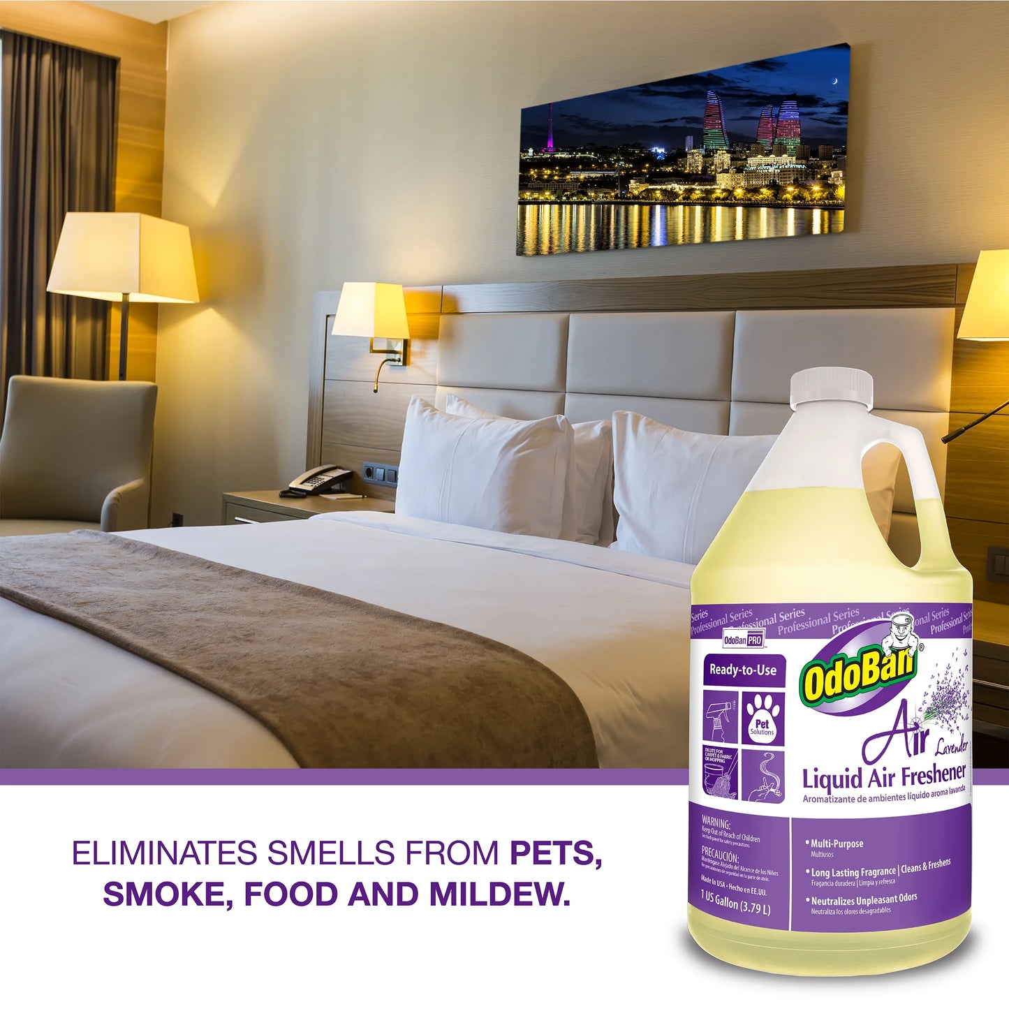 Professional Cleaning Ready-To-Use Liquid Air Freshener, 1 Gallon Scent Assortment, Cherry, Spring Fresh and Lavender