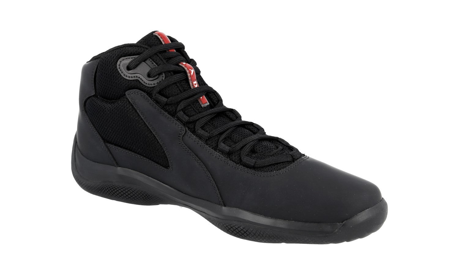 PRADA AMERICAS CUP HIGH-TOP SNEAKERS SHOES 4T2871 BLACK