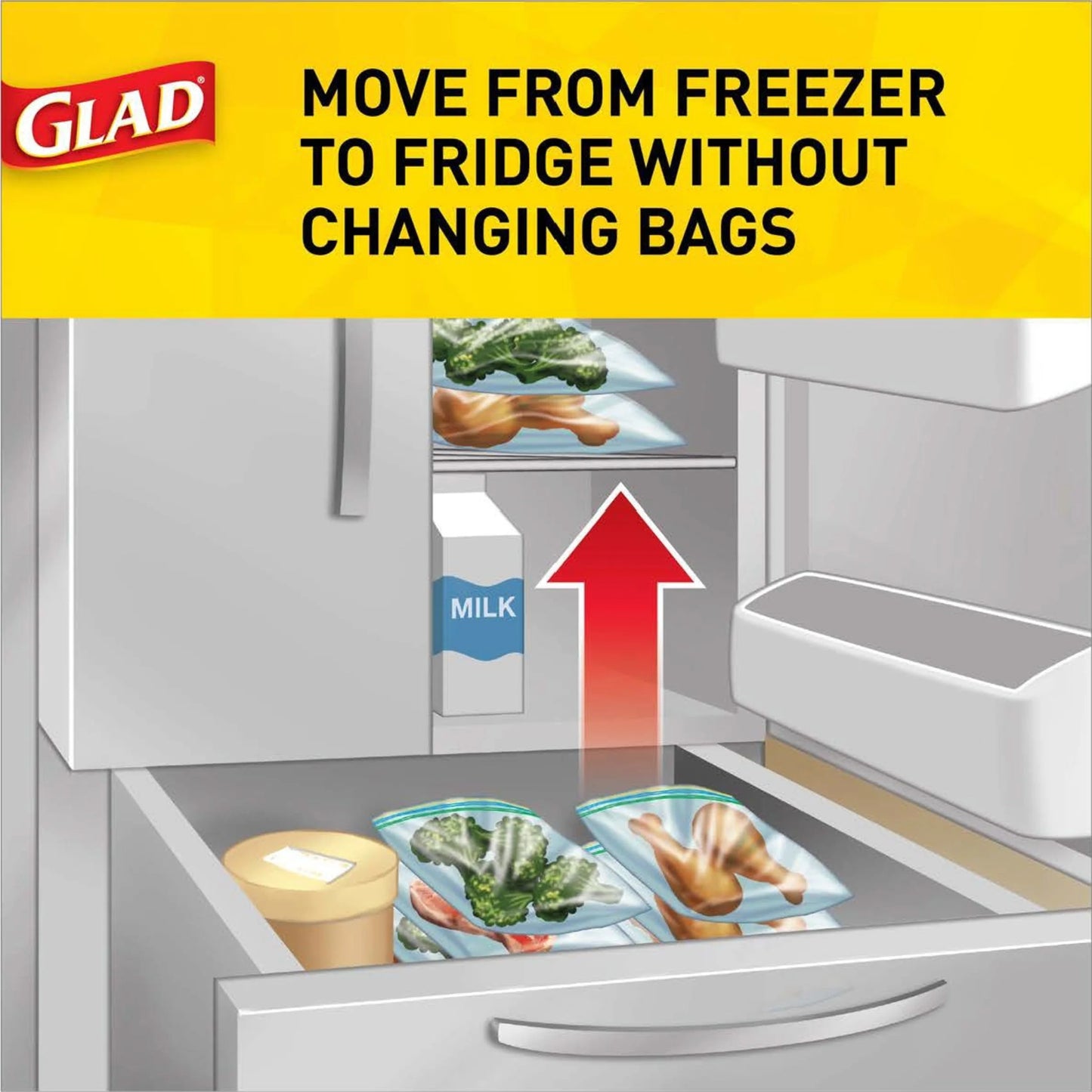 Zipper Food & Freezer Storage Quart Bags, 46 Count