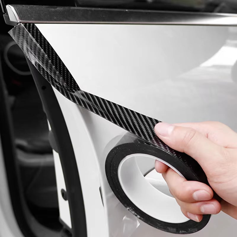 3/10M Carbon Fiber Car Stickers Auto Door Threshold Trunk Protective Strip anti Scratch Tape Waterproof Decal Car Accessories