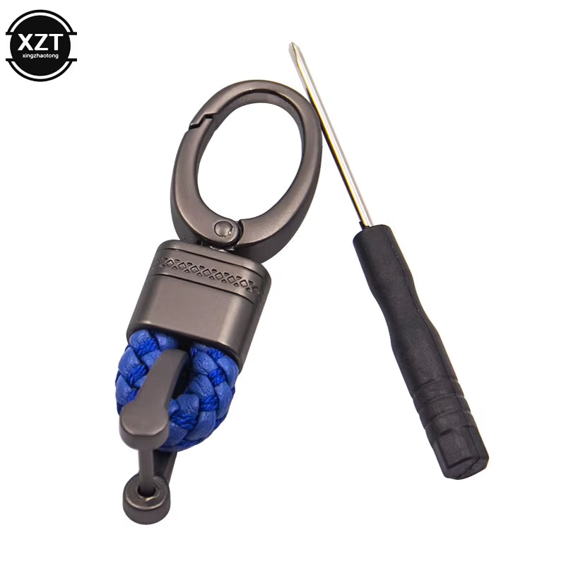 Car Key Holder Key Rings Key Chain Hand Woven Horseshoe Buckle Keychain Car Keyring Gift Creative Auto Accessories