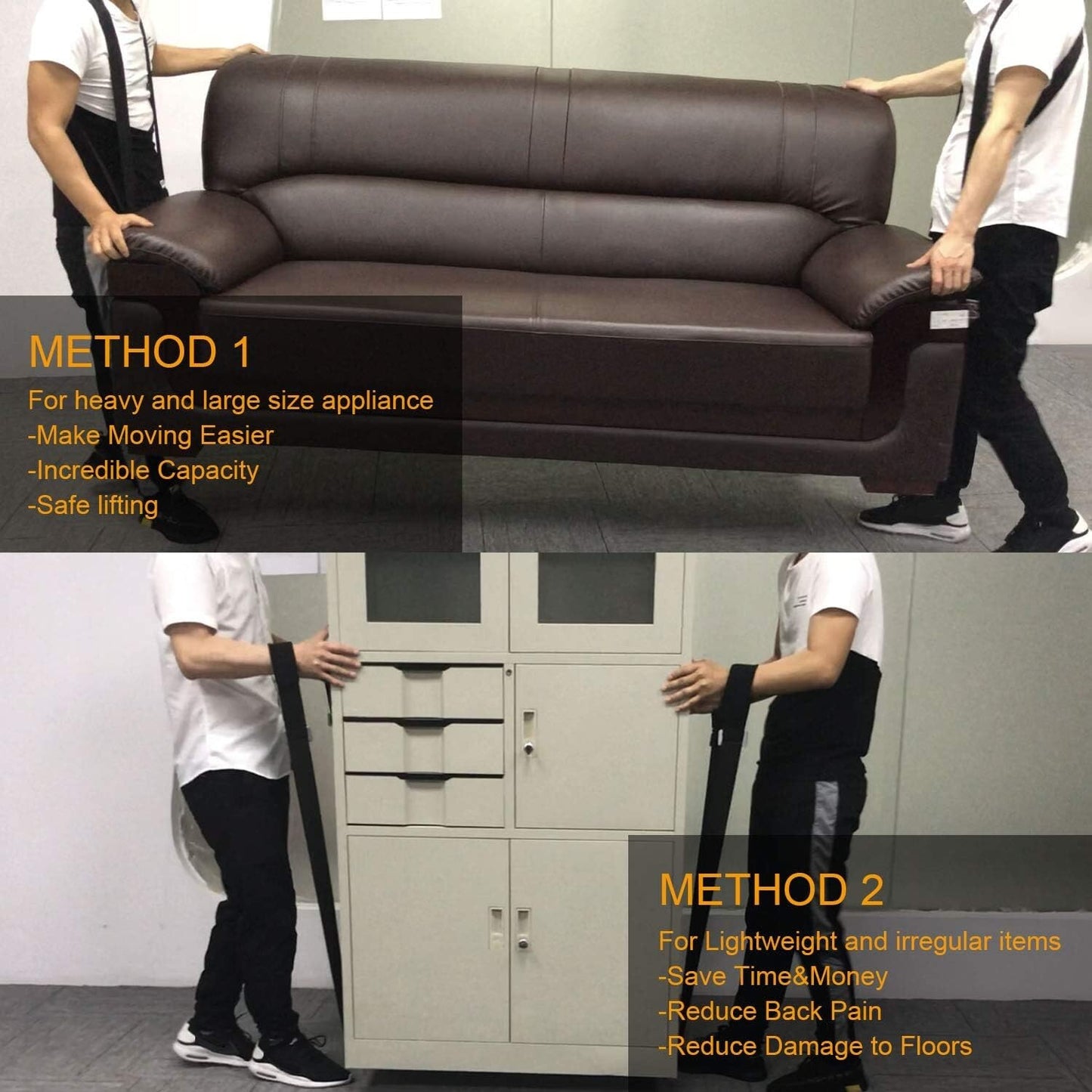 2-Person Lifting Moving Shoulder Straps for Heavy Furniture Appliances 850Lbs