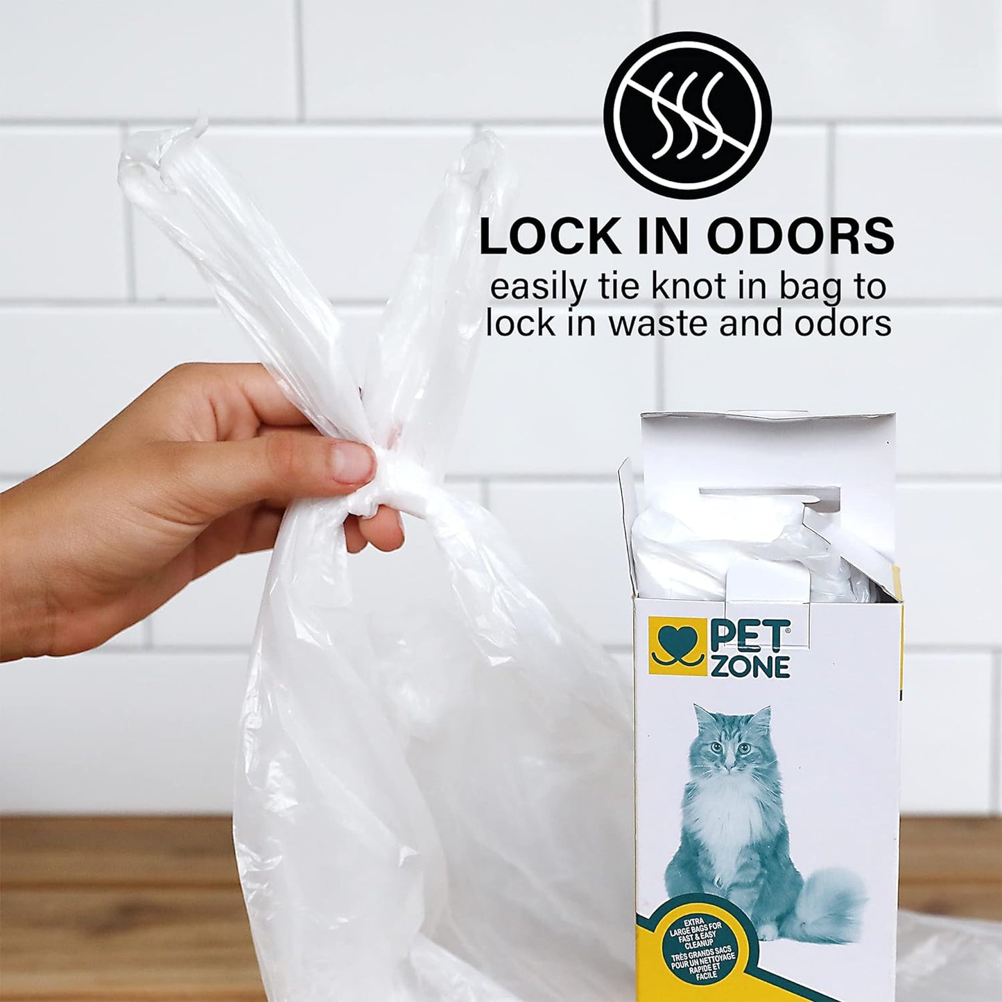 Pet Zone Universal No-Touch Cat Litter Bags, Kitty Litter Bags & Waste Bags (Lit