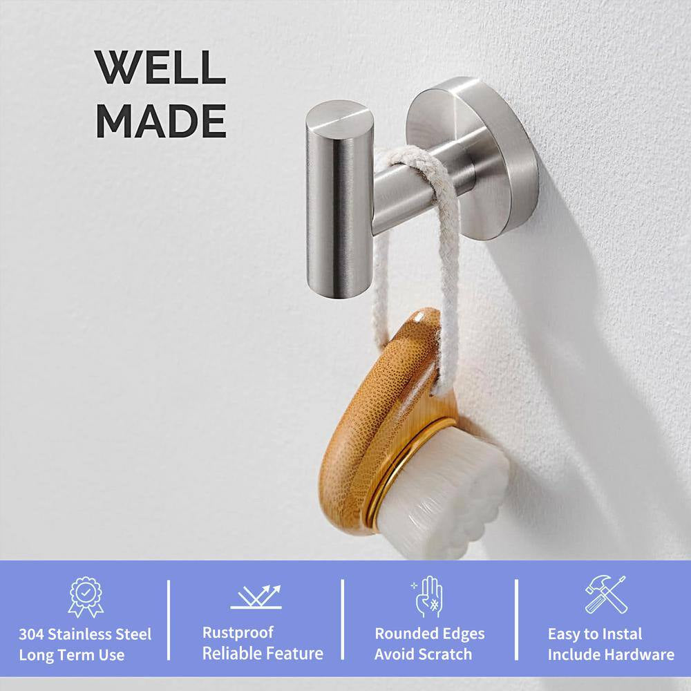 3 -Piece Bath Hardware Set with Mounting Hardware in Brushed Nickel